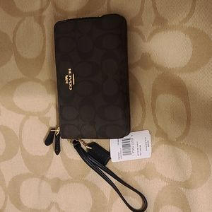 🔹️PRE BLACK FRIDAY SALE🔹️NWT Coach Double Corner Zip Wristlet In Signature